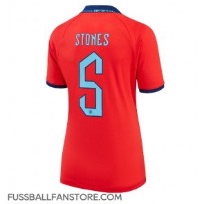 England John Stones #5 Replik Auswärtstrikot Damen WM 2022 Kurzarm